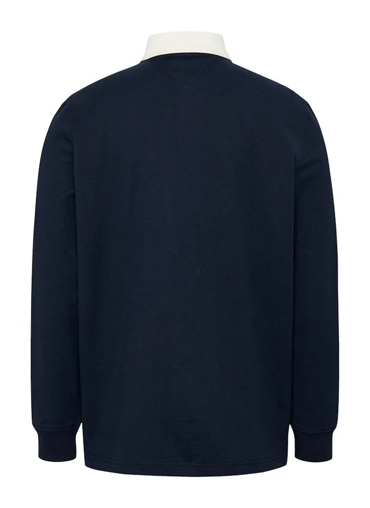 TOMMY JEANS Graphic Logo Longsleeve Polo Shirt