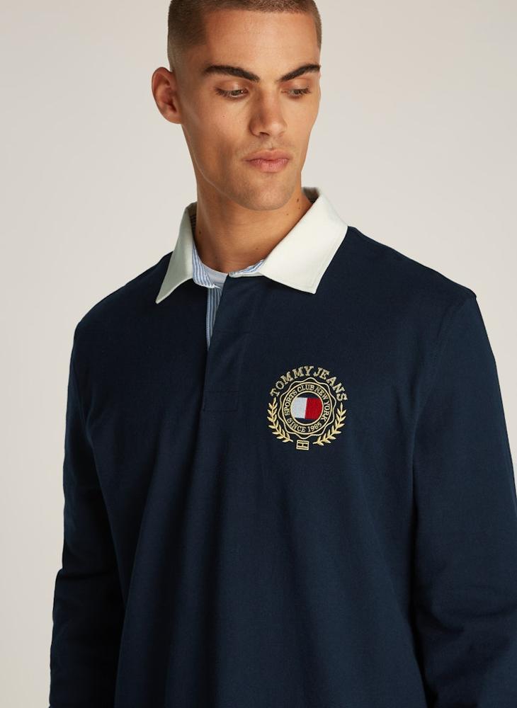 TOMMY JEANS Graphic Logo Longsleeve Polo Shirt  - Image 3