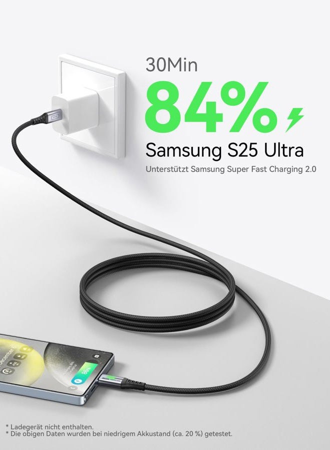 INIU Short USB C to USB C Cable, [1ft, 2-Pack] 100W Type C Cord for iPhone 16 Pro Max 15 Plus, Samsung Galaxy S24 Ultra S21 S10e, MacBook, iPad and More - Image 3