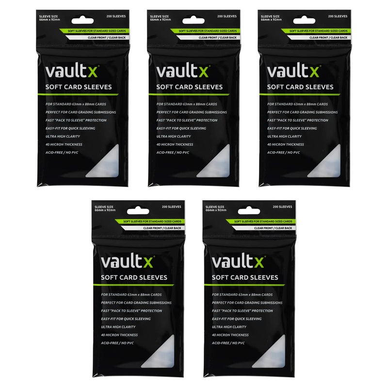 Vault X Soft Trading Card Sleeves - 40 Micron High Clarity Penny Sleeves for TCG (1000 Pack) - Image 1