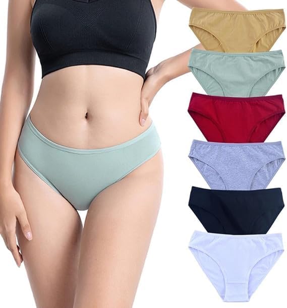 WARZIX Comfortable Cotton Blend Panties for Women & Girls | Daily Use Hipster Panty Combo | Cotton Underwear for Ladies, Teens, Students & Period Wear (in, Alpha, M, 6, Multicolor) - Image 1