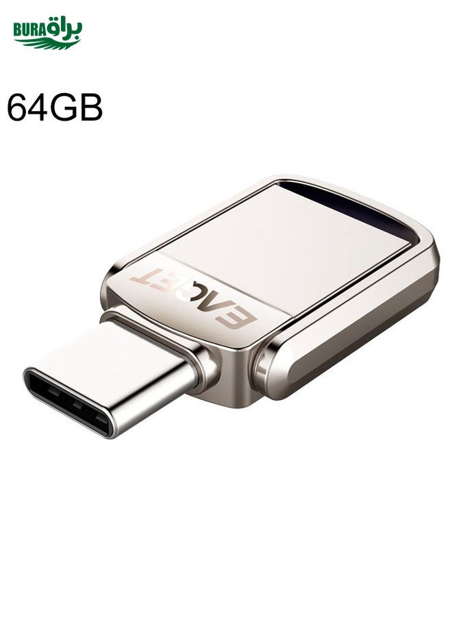 BURAQ EAGET 64G USB 3.1 + USB-C Interface Metal Twister Flash U Disk, Standard  - Image 1