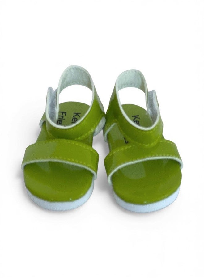 18 Inch Doll Shoes- Bright Colored Sandals for Your 18 Inch Kennedy and Friends Fashion Girl Dolls (Lime Green)