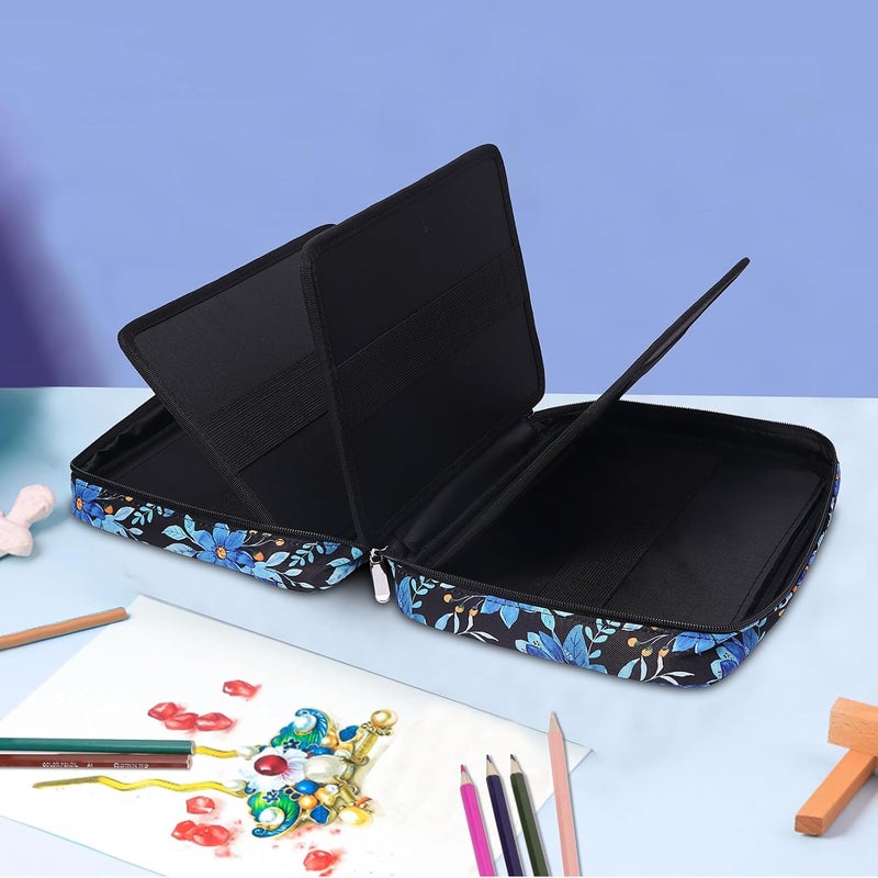 BOMKEE Colored Pencil Case 220 Slots Pencils/Gel Pens Organizer Waterproof Travel Case Zipper Carrying Portable Pencil Markers Pen Holder Bag for Painter Writers School Students (Orchide) - Image 3