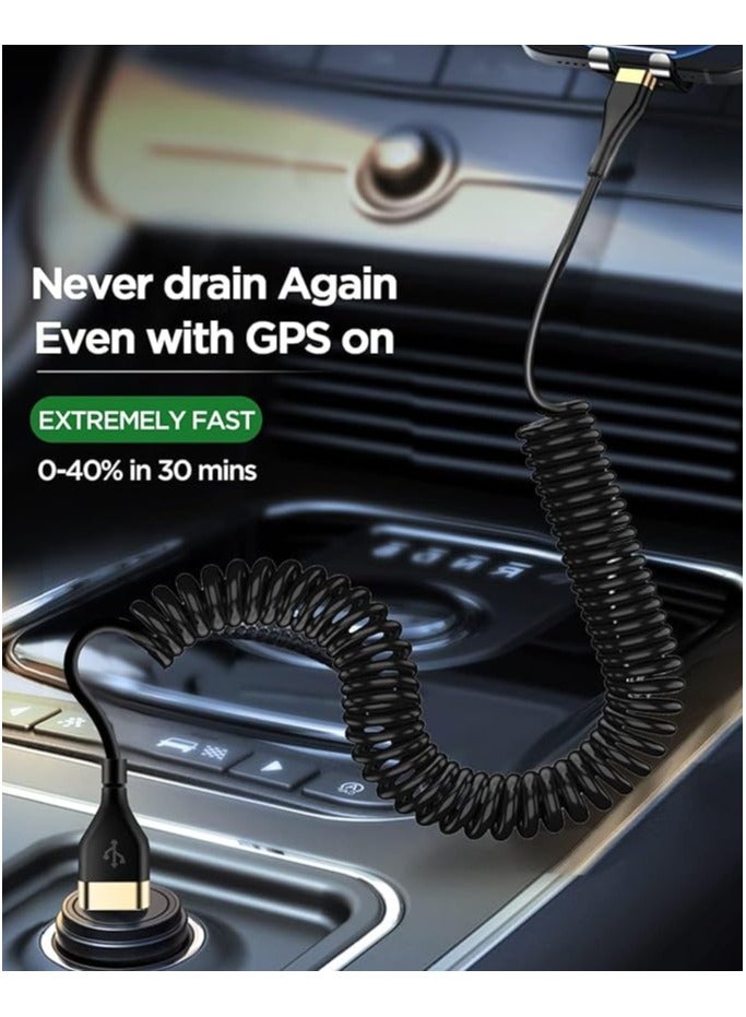 erorex Coiled Cable for Apple CarPlay, Expansion Spring Coiled Cable, Charge and Sync for c/XS/XS Max/XR/Phone X/8/8 Plus/7/7 Plus iPad Pro and More - Image 5