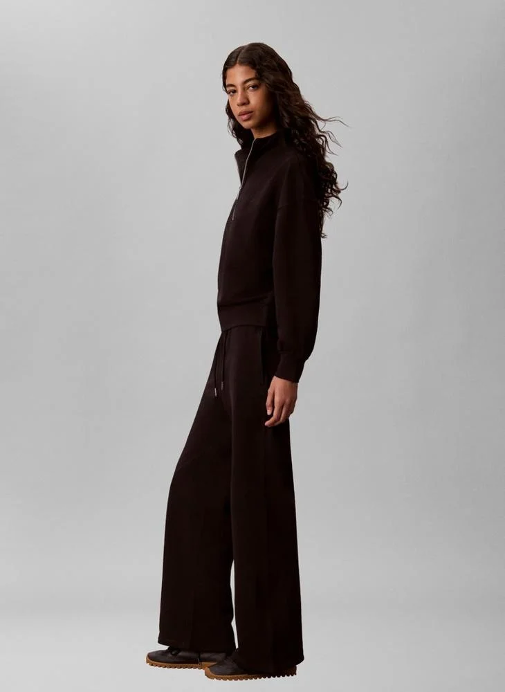 Calvin Klein Black French Terry Quarter-Zip Sweatshirt for Women | Best Price UAE