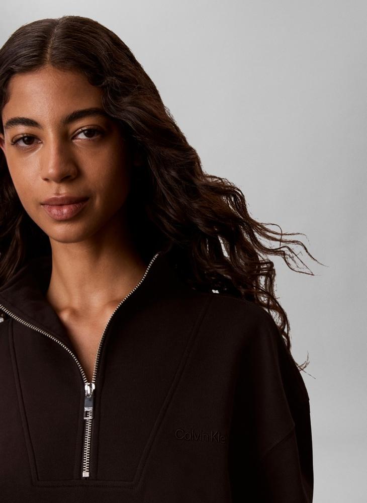 CALVIN KLEIN French Terry Quarter-Zip Sweatshirt - Image 3