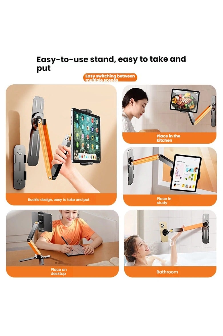 General Wall-mountable desktop mobile phone and tablet stand, multi-angle adjustable, multi-functional support frame, suitable for mobile phones and tablet devices ranging from 4 to 12.9 inches.  - Image 3
