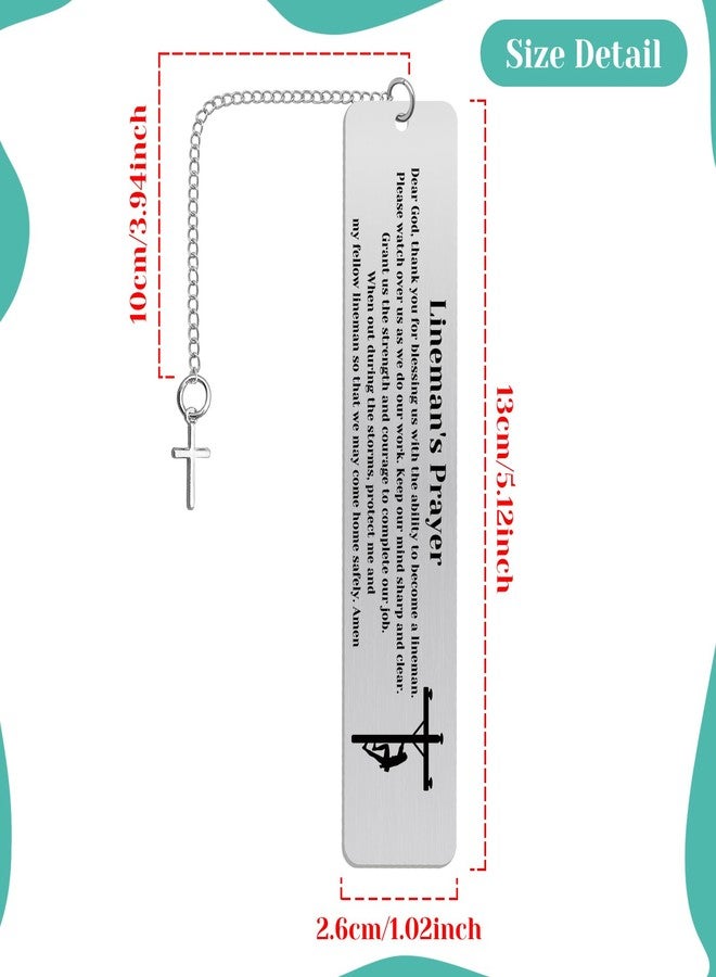 Baipilu Lineman Gifts for Men Lineman Prayer Bookmark Gifts for Him Husband Boyfriend Christmas Birthday Fathers Day Present Line Worker Present for Men Christian Bookmark - Image 2