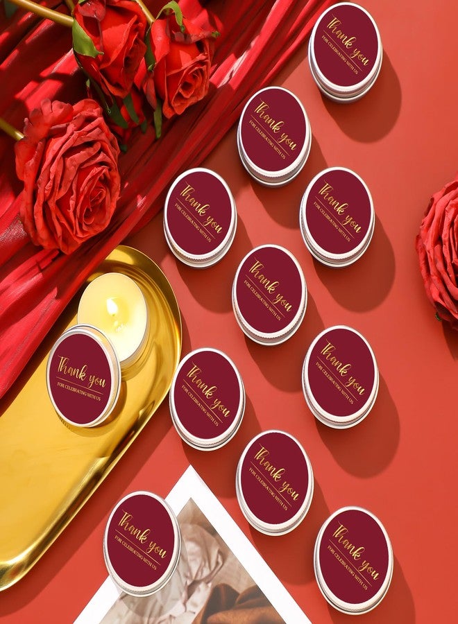 MTLEE 50 Pcs Burgundy Wedding Candles Gift Wedding Favors Baby Shower Gifts for Guests 1 oz Lavender Scented Soy Wax Candles Bulk Aromatherapy Party Favors for Bridal Baby Shower(Thank You) - Image 2