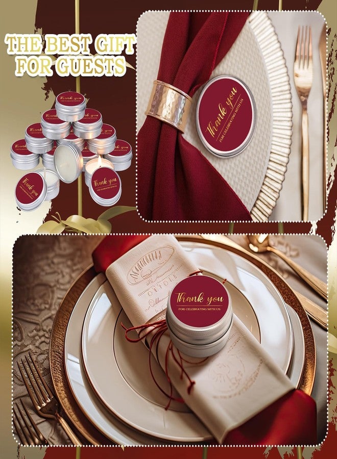 MTLEE 50 Pcs Burgundy Wedding Candles Gift Wedding Favors Baby Shower Gifts for Guests 1 oz Lavender Scented Soy Wax Candles Bulk Aromatherapy Party Favors for Bridal Baby Shower(Thank You) - Image 5