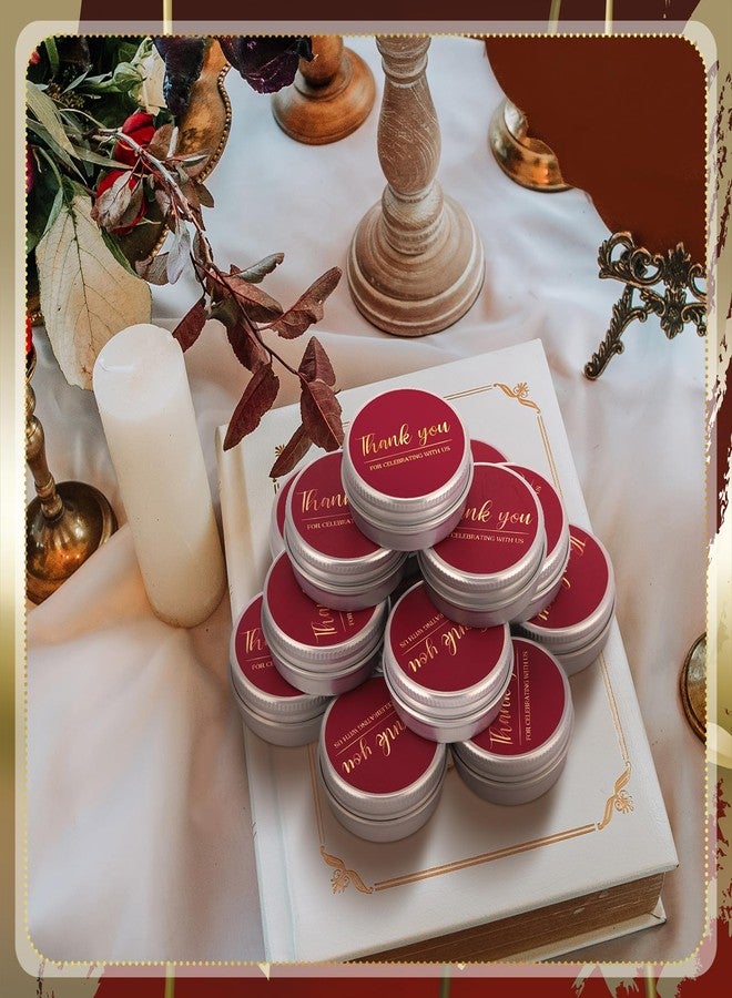 MTLEE 50 Pcs Burgundy Wedding Candles Gift Wedding Favors Baby Shower Gifts for Guests 1 oz Lavender Scented Soy Wax Candles Bulk Aromatherapy Party Favors for Bridal Baby Shower(Thank You) - Image 3
