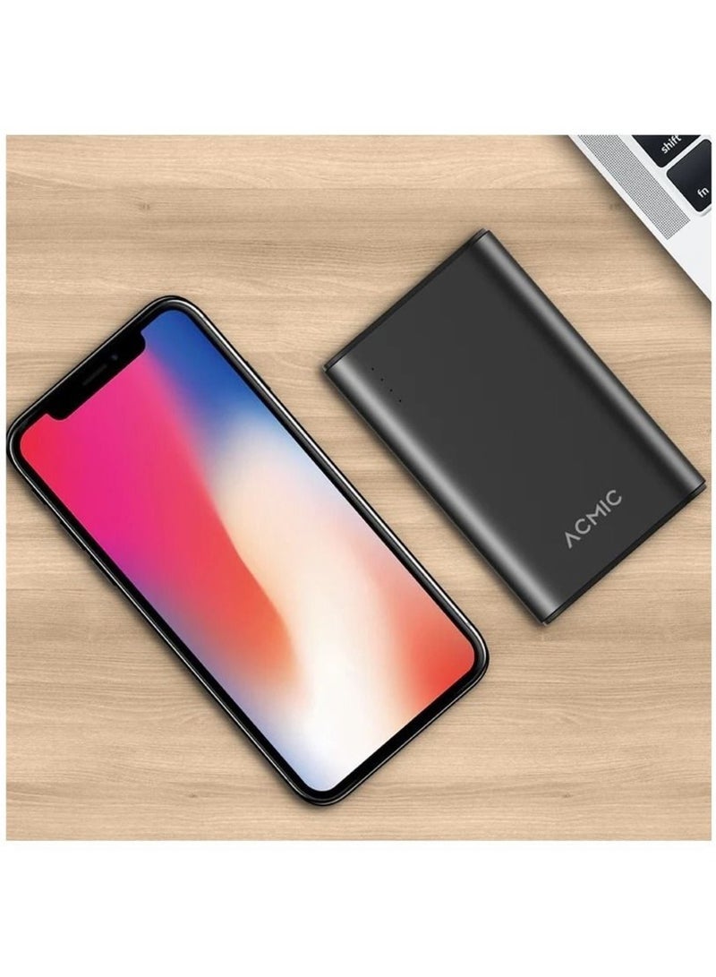 ACMIC 10000mAh Mini Metal Power Bank – Portable Fast Charging PD 18W, Slim Pocket Design, Durable Metal Body, USB/Type-C Output, Lightweight Travel Battery Pack for Smartphones & Gadgets - Image 4