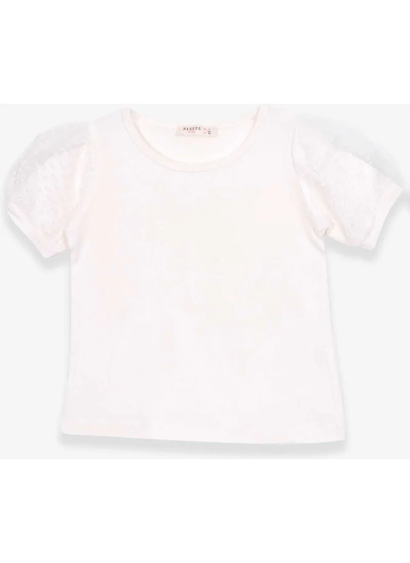Breeze Girls T-Shirt Sleeves Tulle Ecru (3-7 Years)