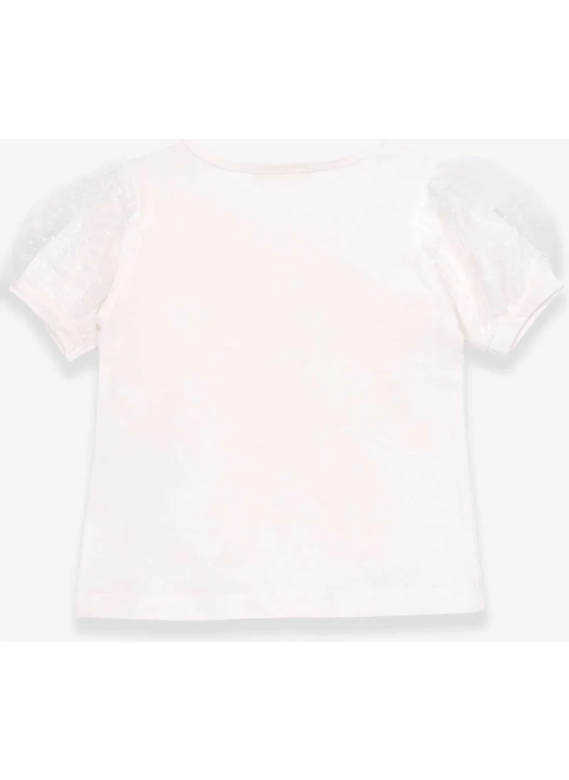 Breeze Girls T-Shirt Sleeves Tulle Ecru (3-7 Years)