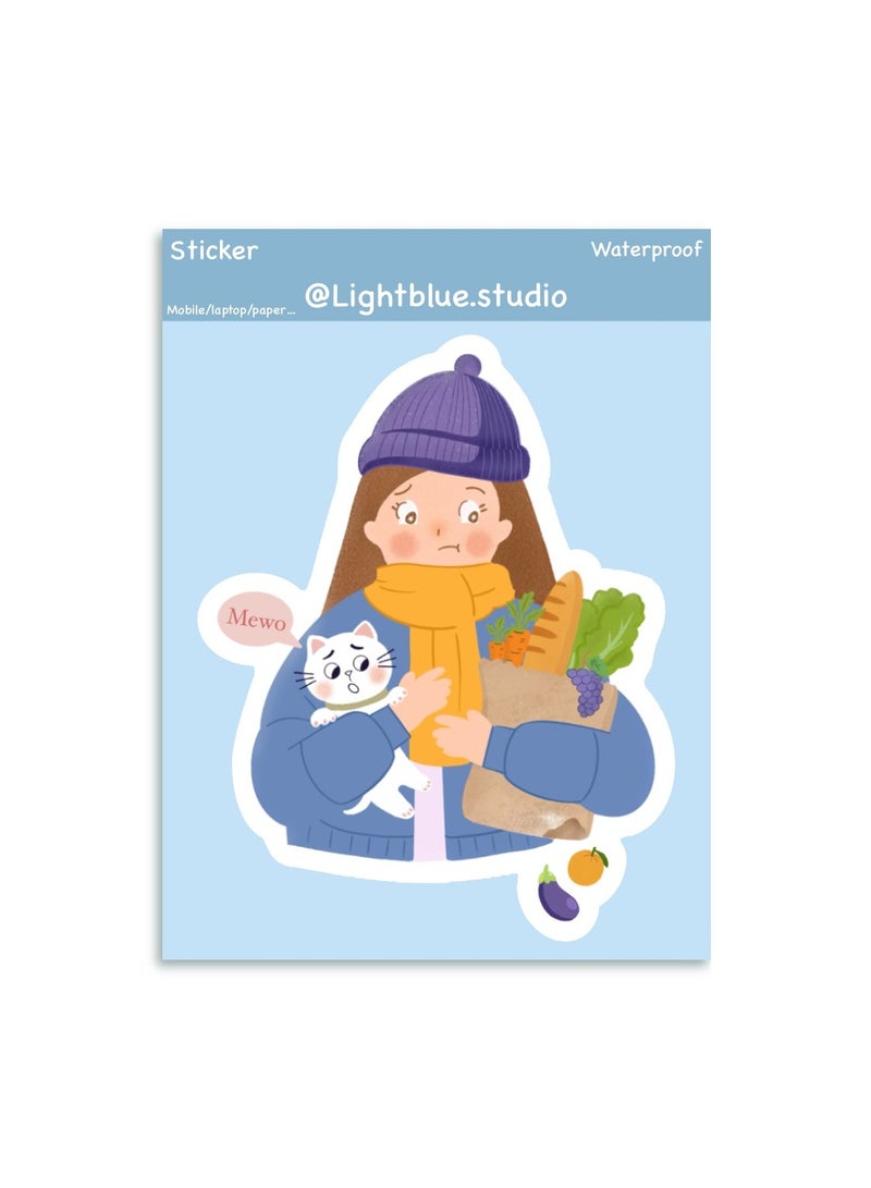 Boomah Accessories 1-Piece Creative Cat Lover Waterproof Vinyl Stickers, for Laptop , Mobile , Mug , Skateboard , Guitar for kids, adult , girls, nursery 8x6cm - Image 2