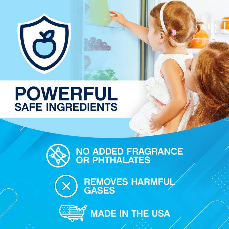 NonScents Refrigerator Deodorizer - Odor Eliminator for Fridge & Freezer - Outshines Baking Soda & Deodorizer with Activated Charcoal - Unscented & Long-Lasting, Freshen Refrigerator (4-Count) - Image 3