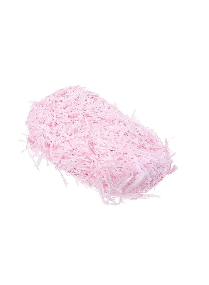 HOME ZONE Raffia Paper Shreds Strands Eco friendly Shredded Crinkle Confetti Crinkle Cut Paper Filling Shredded Paper for Hamper Gift Box Filling (Light Pink)100 gram - Image 1
