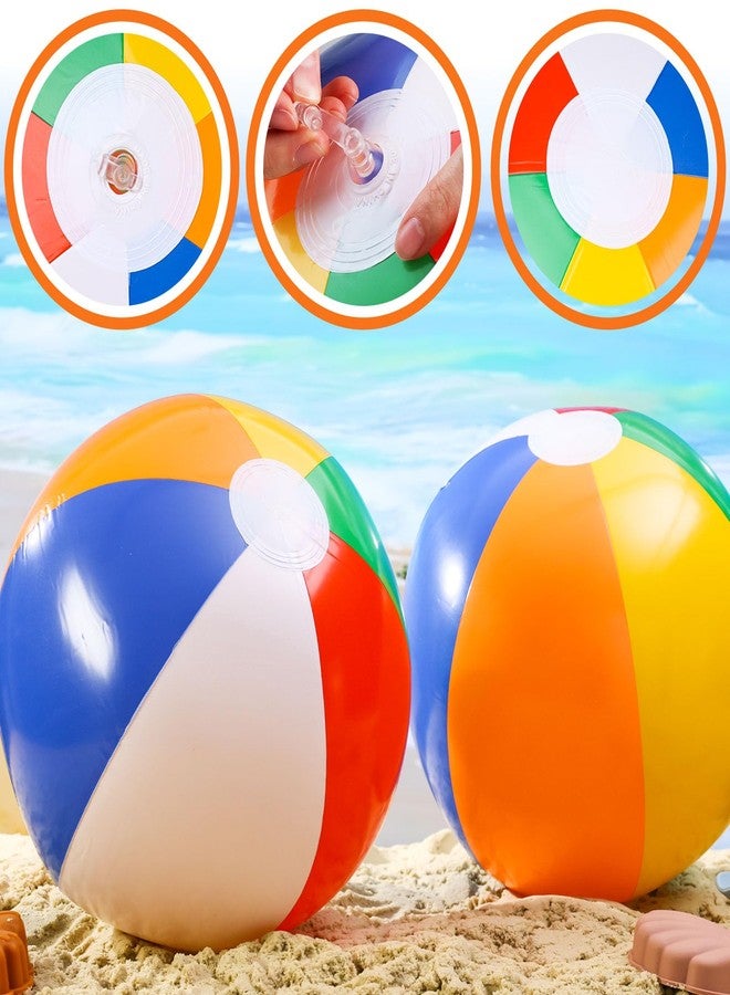 LovesTown 12 Pack Beach Balls, 8" Inflatable Pool Toys for Beach Summer Swimming Party Favors - Image 2