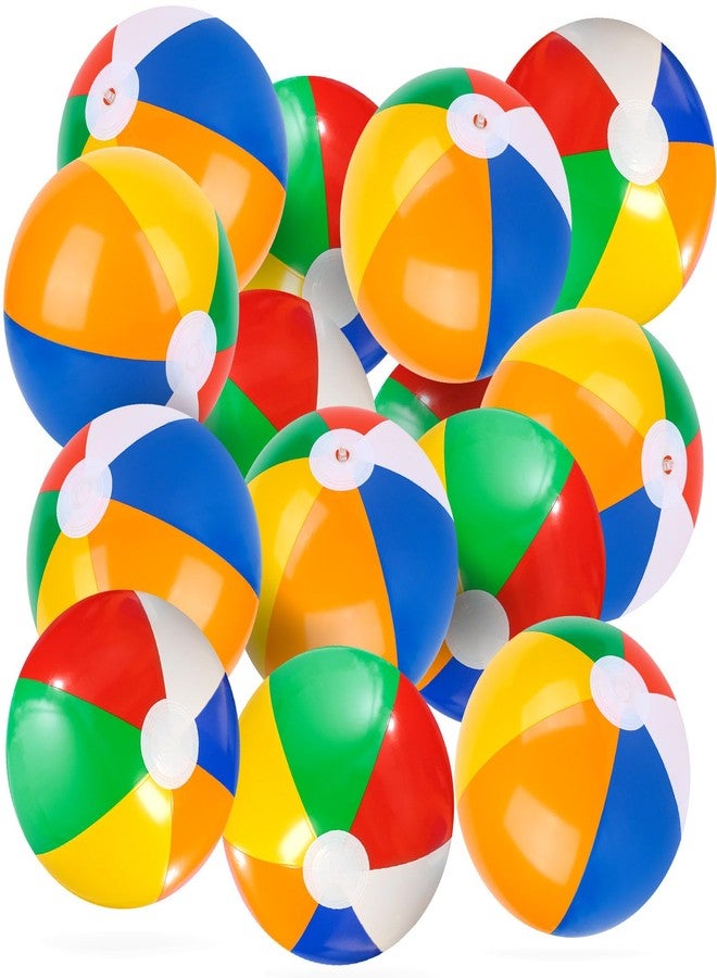 LovesTown 12 Pack Beach Balls, 8" Inflatable Pool Toys for Beach Summer Swimming Party Favors - Image 1