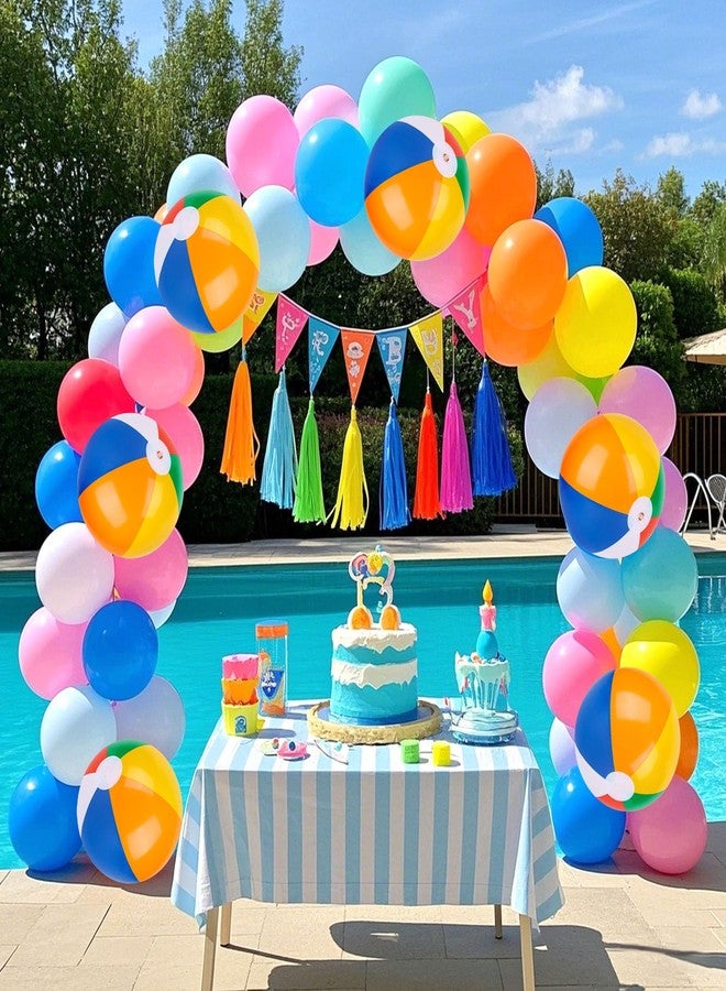 LovesTown 12 Pack Beach Balls, 8" Inflatable Pool Toys for Beach Summer Swimming Party Favors - Image 5