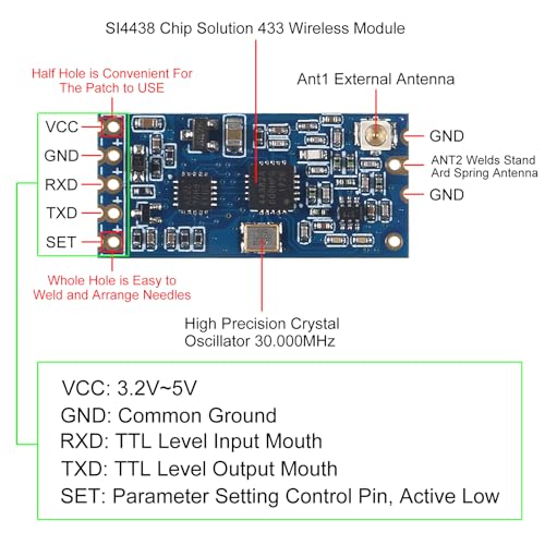 Coliao 3pcs HC-12 433Mhz SI4463 SI4438 Wireless Serial Port Module 1000M Replace Bluetooth with Antenna - Image 4