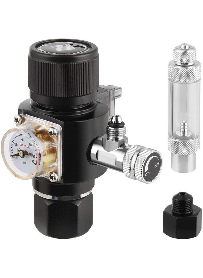 Fzone Aquarium Co2 Regulator Mini Series V3.0 Dual Stage With Dc Solenoid And Bubble Counter Check Valve Compatible Paintball Tank Cga320 Co2 Cylinde - Image 1