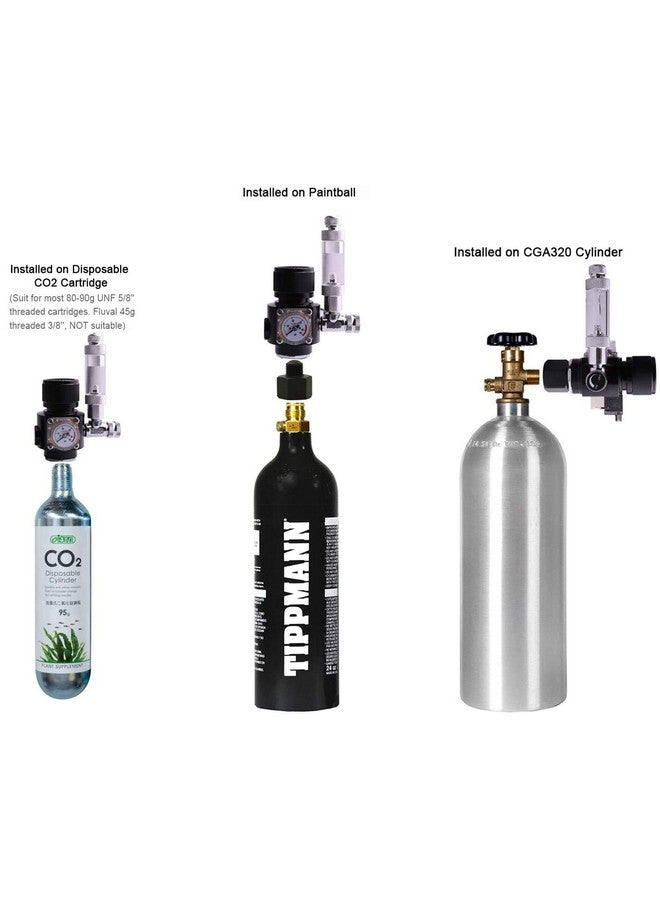 Fzone Aquarium Co2 Regulator Mini Series V3.0 Dual Stage With Dc Solenoid And Bubble Counter Check Valve Compatible Paintball Tank Cga320 Co2 Cylinde - Image 5