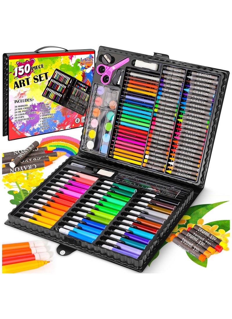 Generic - Deluxe Art Set for Drawing and Other Activities, Comes in a Portable Art Case, Perfect Coloring Supplies Gift for Kids, 150 Pieces. - Image 1