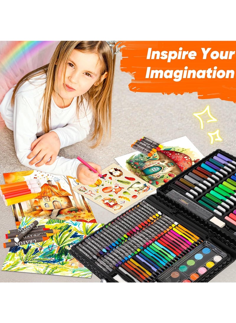Generic - Deluxe Art Set for Drawing and Other Activities, Comes in a Portable Art Case, Perfect Coloring Supplies Gift for Kids, 150 Pieces. - Image 1