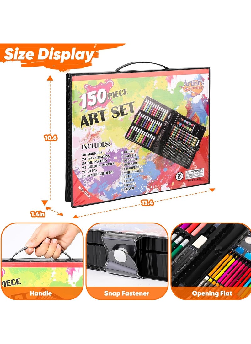 Generic - Deluxe Art Set for Drawing and Other Activities, Comes in a Portable Art Case, Perfect Coloring Supplies Gift for Kids, 150 Pieces. - Image 1
