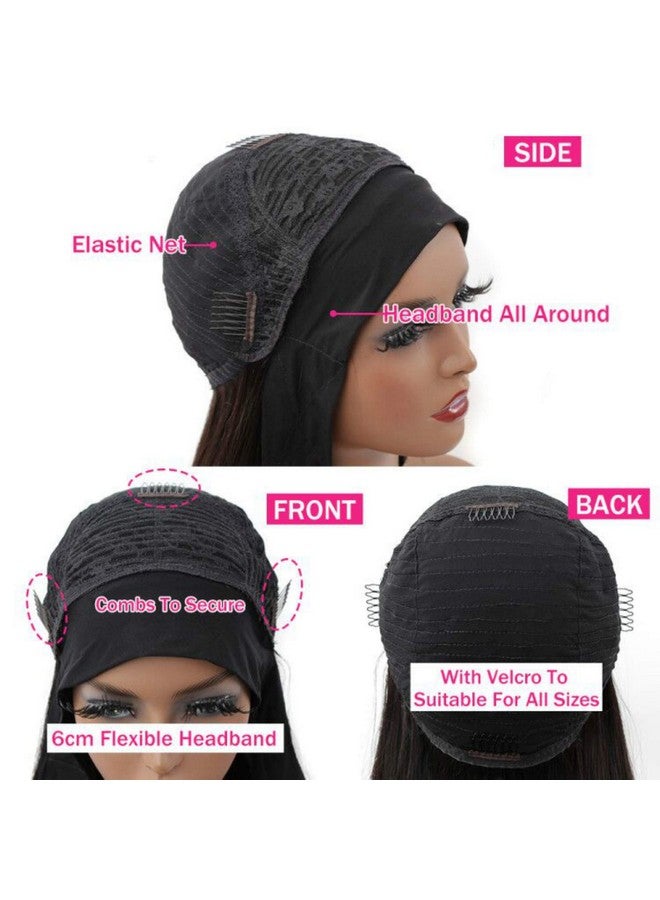 catti Headband Wigs For Black Women Human Hair Headband Wig Body Wave Human Hair Wigs 9A Brazilian Virgin Hair None Lace Front Wigs Wear And Go Glueless Wigs Human Hair 150% Density (14" Headband Wigs) - Image 5