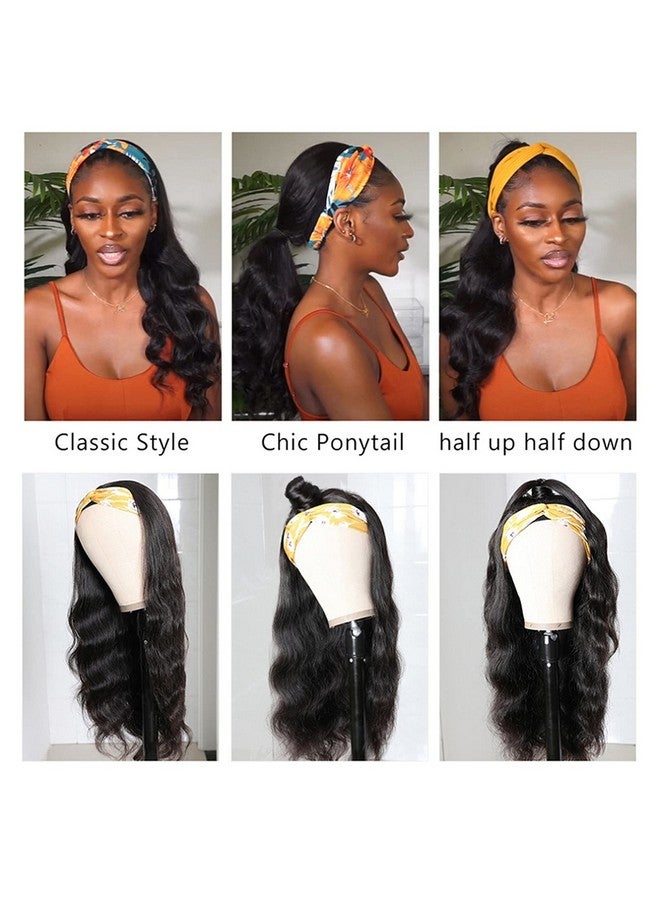 catti Headband Wigs For Black Women Human Hair Headband Wig Body Wave Human Hair Wigs 9A Brazilian Virgin Hair None Lace Front Wigs Wear And Go Glueless Wigs Human Hair 150% Density (14" Headband Wigs) - Image 2