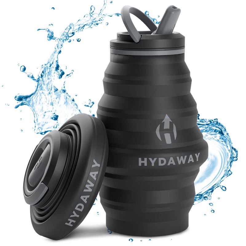 HYDAWAY 17oz Collapsible Water Bottle  BPAFree Leakproof Lightweight and SpaceSaving  Perfect for Travel Hiking and Everyday Hydration
