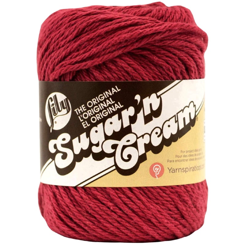 Lily Sugar 'n Cream 100% Cotton Yarn, 2.5 oz. Ball •• Country RED •• - Image 4