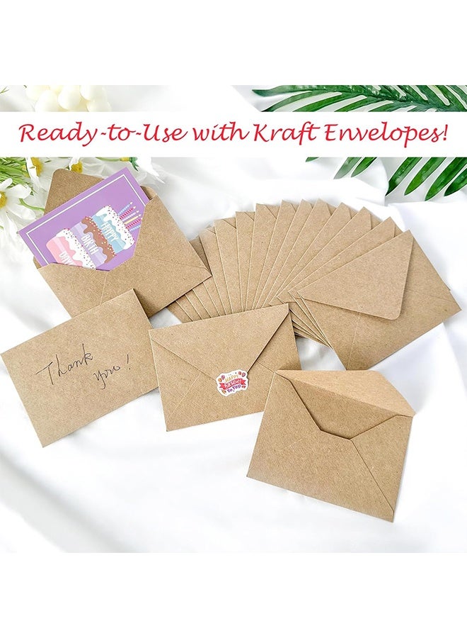 42 بطاقة صغيرة فارغة للعيد ميلاد مع مظروفات وملصقات - بطاقات تهنئة بعيد الميلاد - فارغة من الداخل للرسائل الشخصية - مجموعة بطاقات أنيقة بالجملة للهدايا والحفلات - Image 5