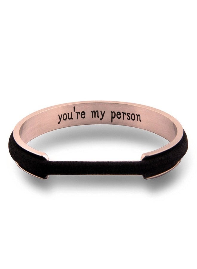 WUSUANED My Person Hair Tie Grooved Cuff Bangle Bracelet Best Friend Gift For BBF Lovers Family - Image 1