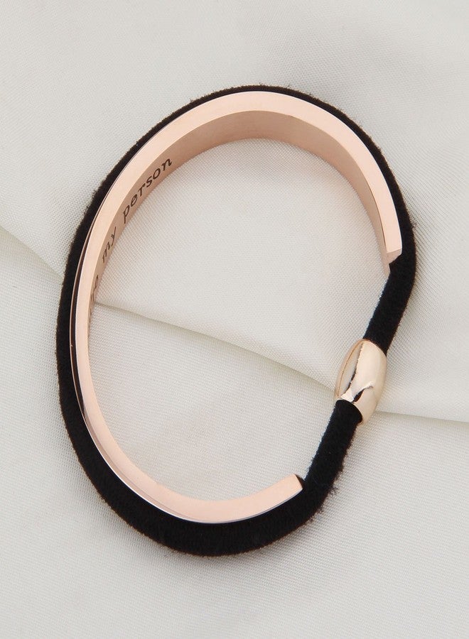 WUSUANED My Person Hair Tie Grooved Cuff Bangle Bracelet Best Friend Gift For BBF Lovers Family - Image 5