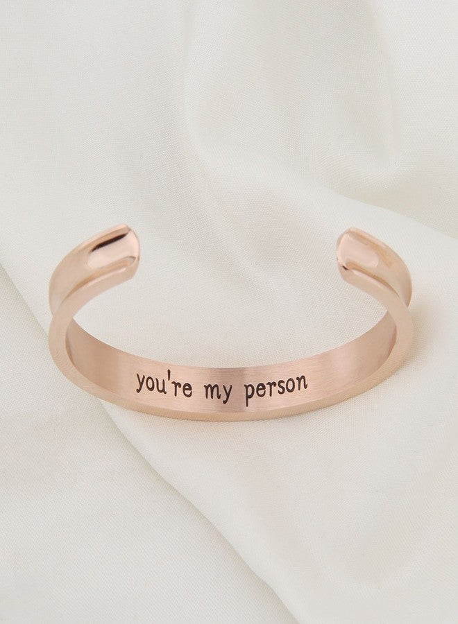 WUSUANED My Person Hair Tie Grooved Cuff Bangle Bracelet Best Friend Gift For BBF Lovers Family - Image 4