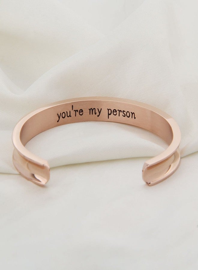WUSUANED My Person Hair Tie Grooved Cuff Bangle Bracelet Best Friend Gift For BBF Lovers Family - Image 2