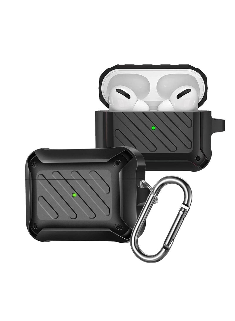 Airpods PRO Rugged Armor Hard Silicon case Black  - Image 1