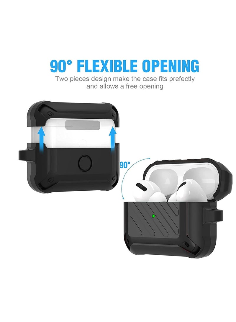 Airpods PRO Rugged Armor Hard Silicon case Black  - Image 3