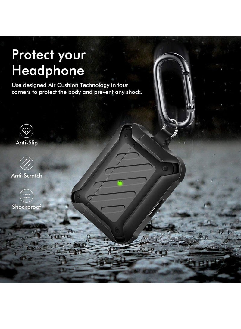 Airpods PRO Rugged Armor Hard Silicon case Black  - Image 5