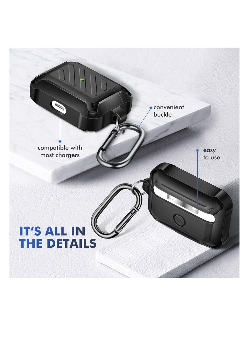 Airpods PRO Rugged Armor Hard Silicon case Black  - Image 4