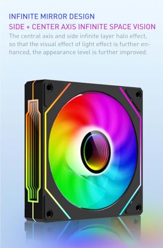 UPSIREN CASE Cooling Fan, Computer Case Fan, 4pin PWM PC Fan, 25mm Thick, 1200/2500RPM Speed, 40/65CFM, Silent CPU Cooling Fan (1, Black, 12CM) - Image 2