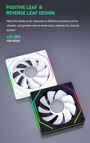 UPSIREN CASE Cooling Fan, Computer Case Fan, 4pin PWM PC Fan, 25mm Thick, 1200/2500RPM Speed, 40/65CFM, Silent CPU Cooling Fan (1, Black, 12CM) - Image 5