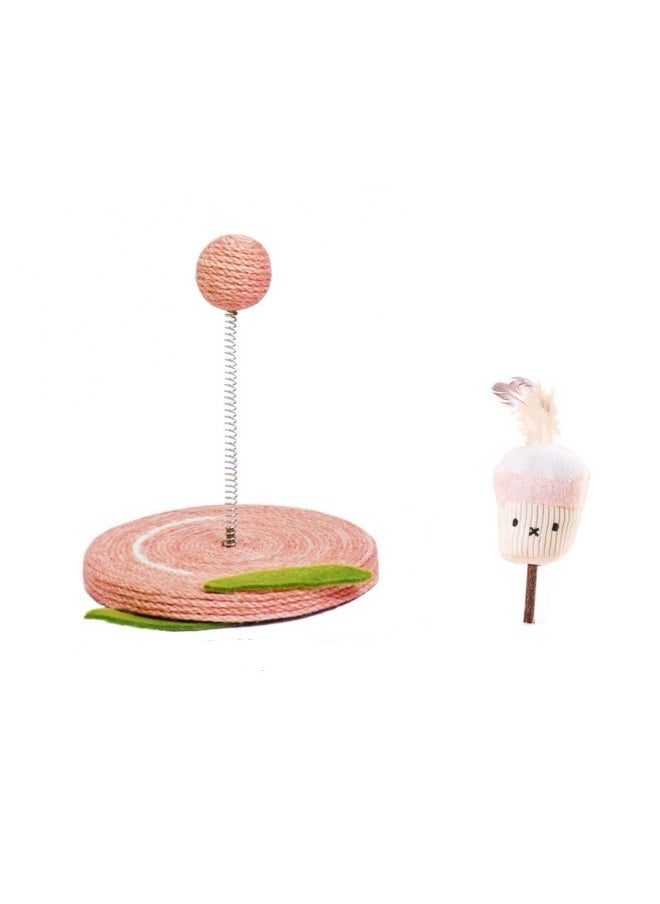 Generic Pink set spring cat toy ball and a plush catnip ball cat toy Self-entertaining boredom buster  - Image 1
