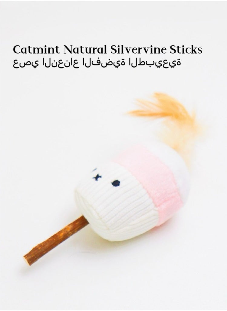 Generic Pink set spring cat toy ball and a plush catnip ball cat toy Self-entertaining boredom buster  - Image 3