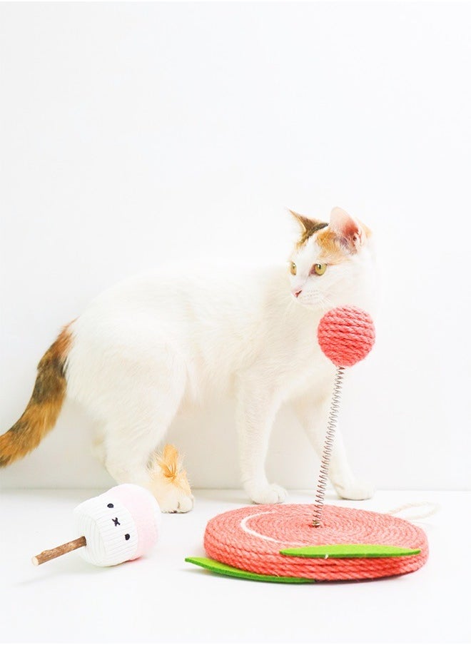 Generic Pink set spring cat toy ball and a plush catnip ball cat toy Self-entertaining boredom buster  - Image 5