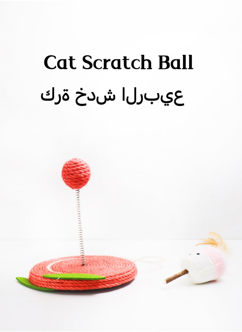 Generic Pink set spring cat toy ball and a plush catnip ball cat toy Self-entertaining boredom buster  - Image 2